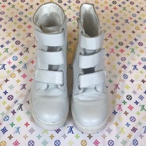 Steve Madden Shoes - White leather Velcro strap combat boots Steve Madden Shoes - White leather Velcro strap combat boots